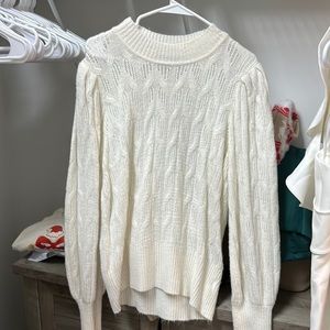 Express Cream Cable Knit Sweater